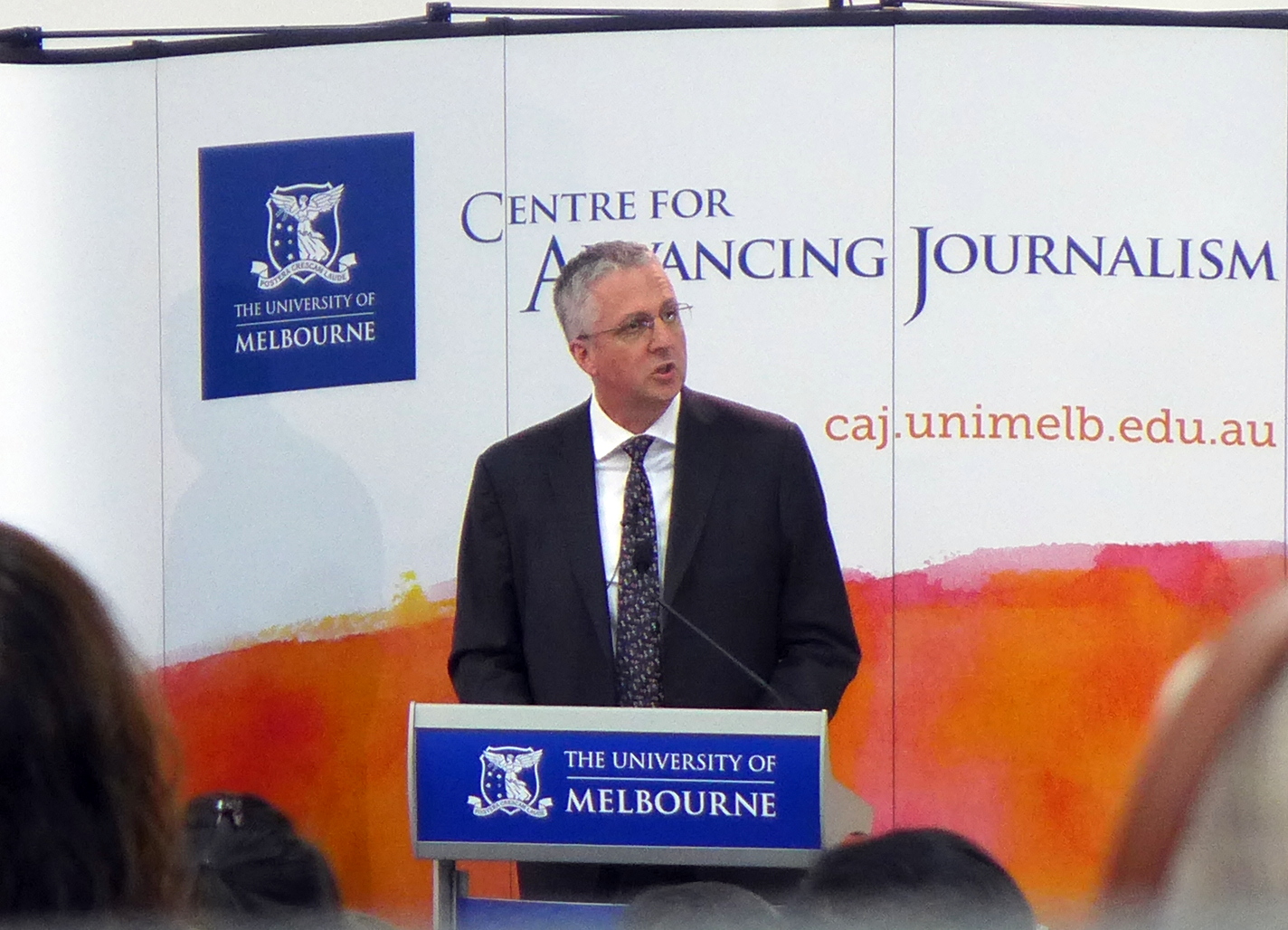 Mark Scott speaking at the University of Melbourne (2014)